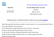 Thử thách đề thi mẫu môn Link Không Chặn, Cược Thả Ga BJ88 năm 2016 do BJ88DAGA biên soạn