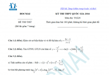 Thử sức đề thi mẫu môn Toán 2016 do BJ88DAGA biên soạn
