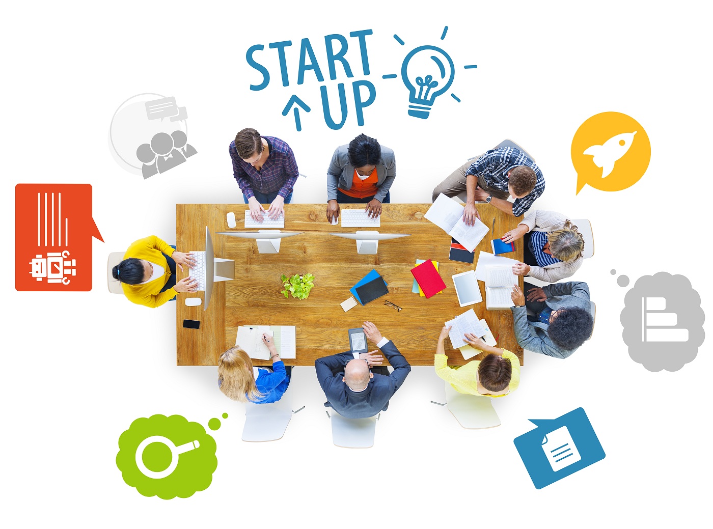 Multiethnic People Starting Up a Business