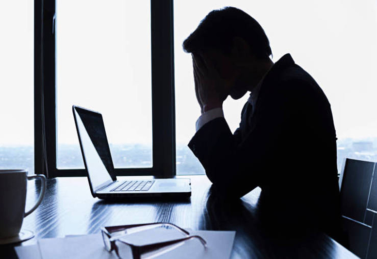Depressed businessman