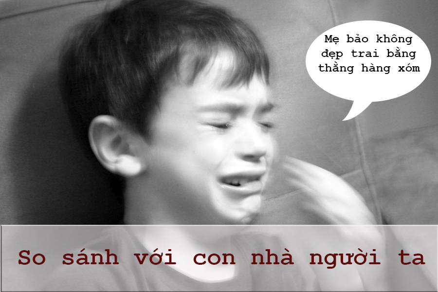 Mẹ bảo mình không đẹp trai bằng thằng hàng xóm