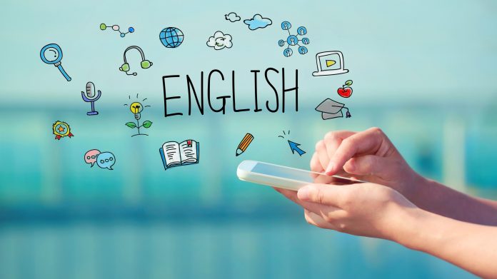 English concept with smartphone