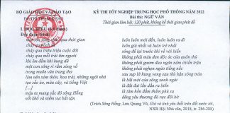 Đề thi thử thpt quốc gia 2022 môn văn