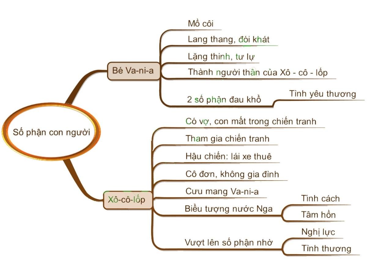 Sơ đồ tư duy phân tích Số phận con người ( nhân vật)