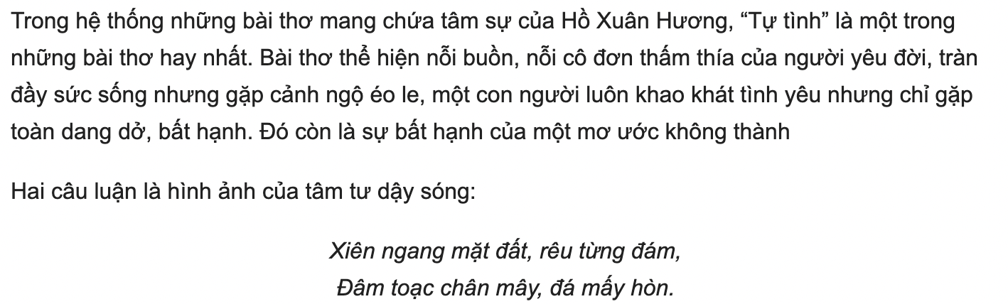 Phân tích 2 câu luận và 2 câu kết bài Tự Tình 2 (mẫu 2)